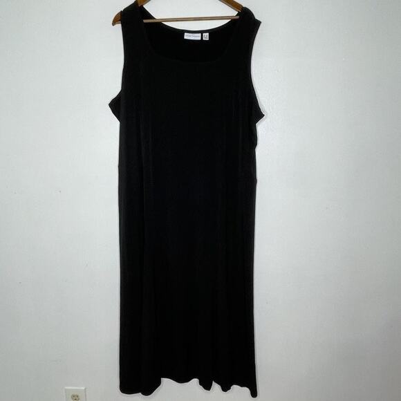 Susan Graver Dress Womens 3XL Black Sleeveless Summer Maxi Tank Stretch Plus - Picture 1 of 7